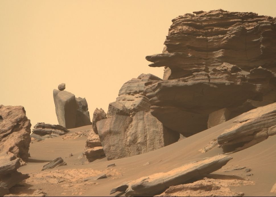 Perseverance Rover Spots Balancing Rocks and Natural Snake-Headed Sculpture