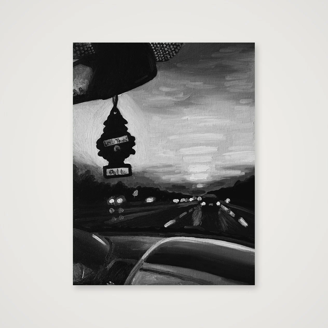 Little Tree fine art print displayed on a table with presentation materials.
