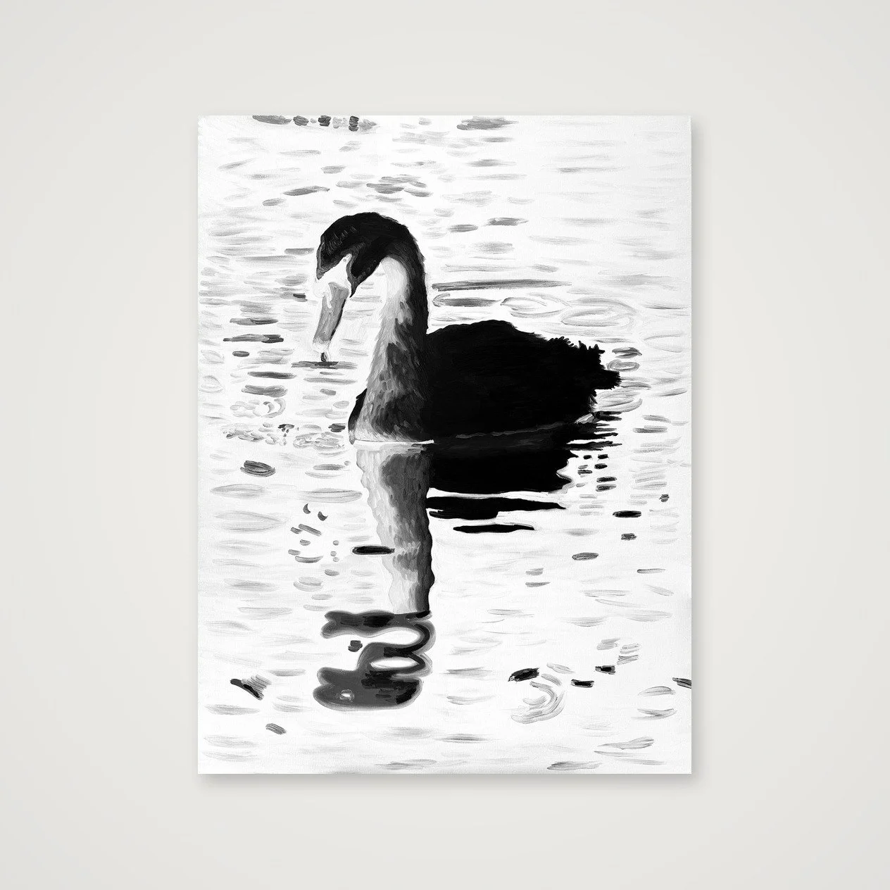Negative Grace fine art print displayed on a table with presentation materials.