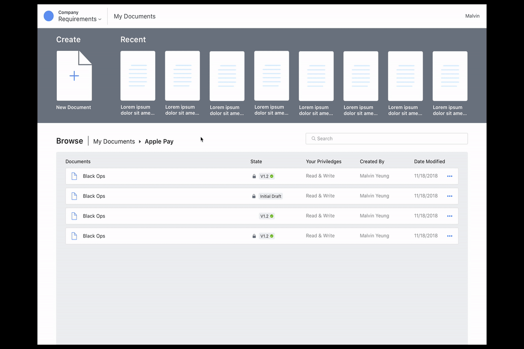 Creating a new document