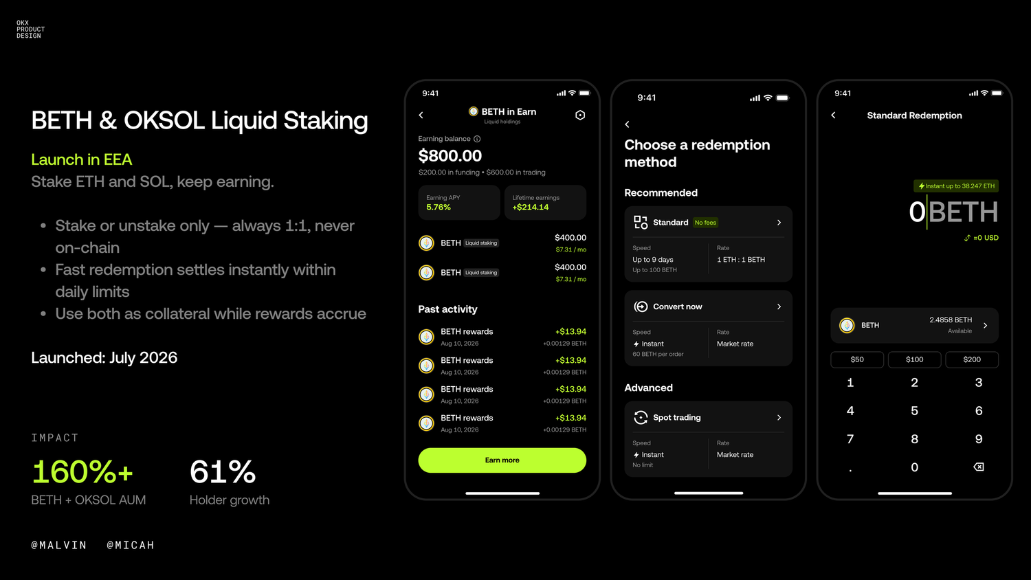 OKX Earn screens