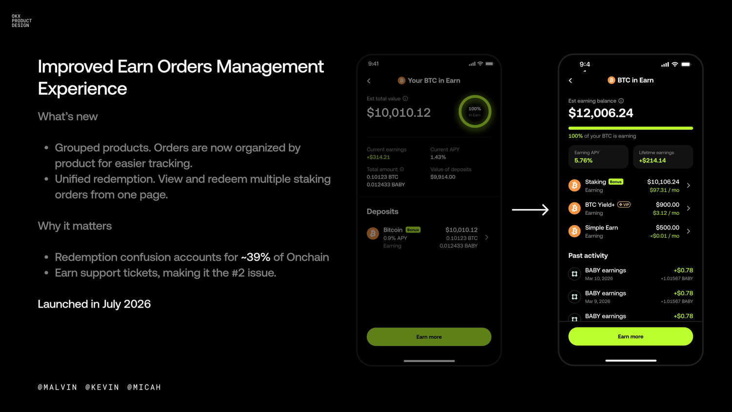 OKX Earn screens