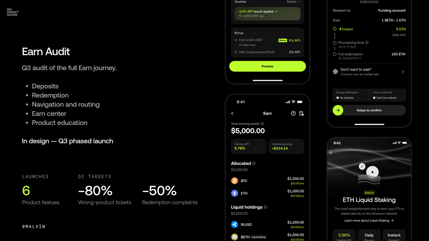 OKX Earn screens
