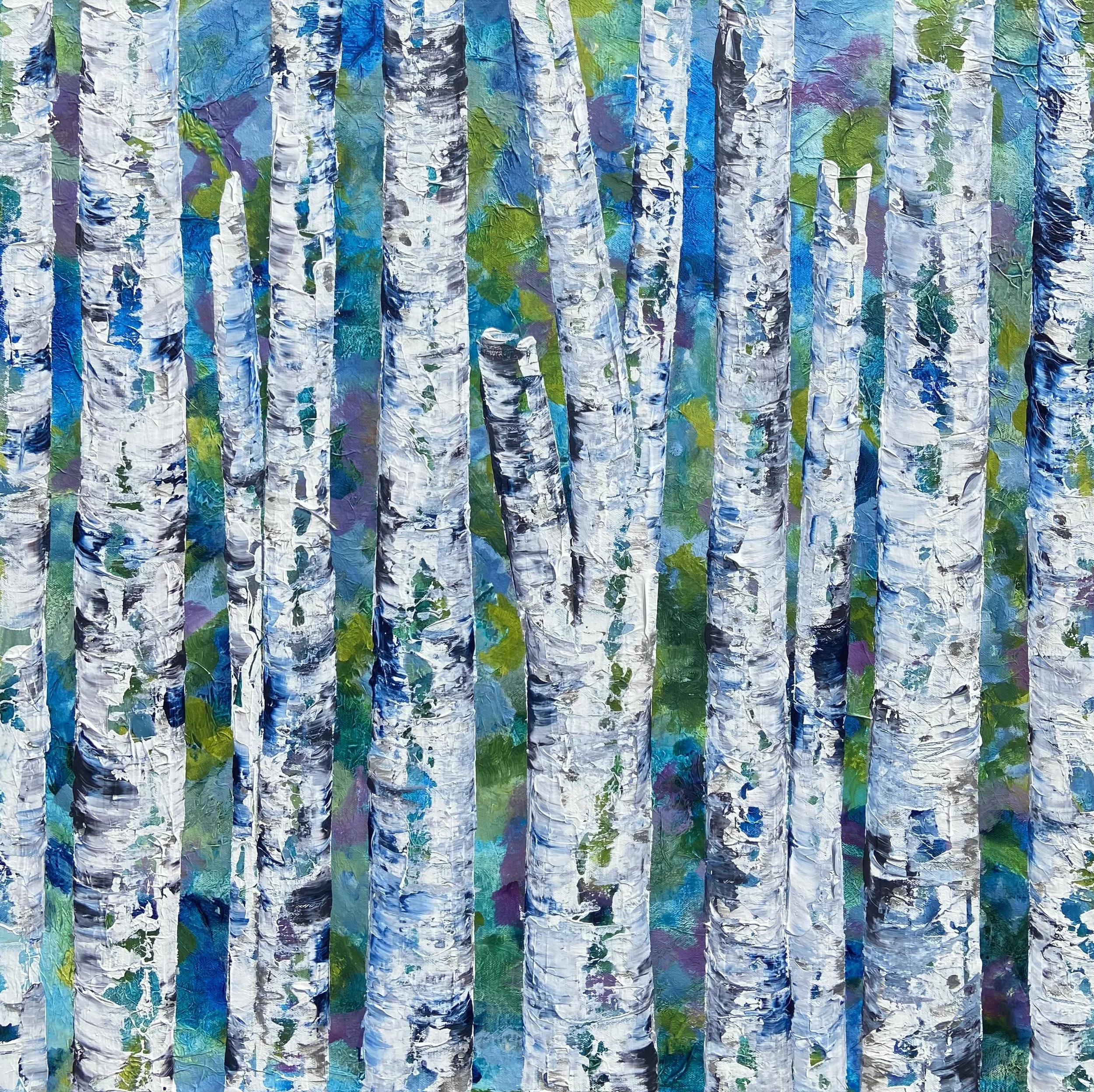 230 Spring Rain Birches 24x24 $720.4.24 .jpeg