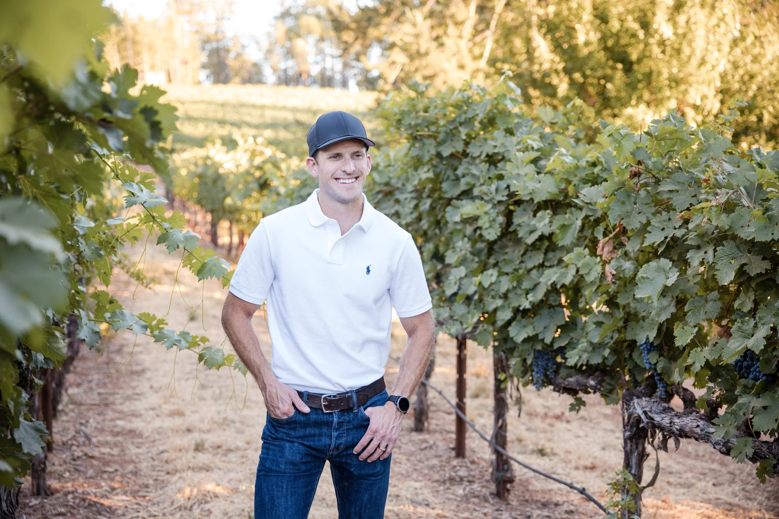 Matt Sherwin in Cabernet vineyard.