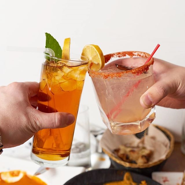 Lets cheers to great company and greater food!⁣