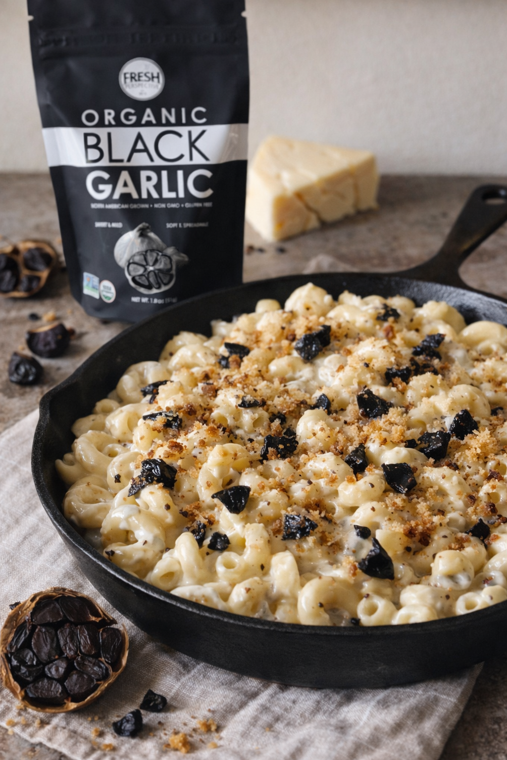 Black garlic mac and cheese skillet.png