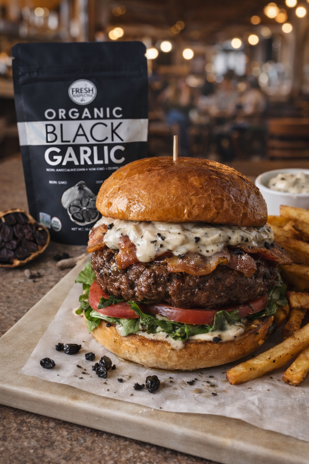 Gourmet burger with black garlic aioli.png