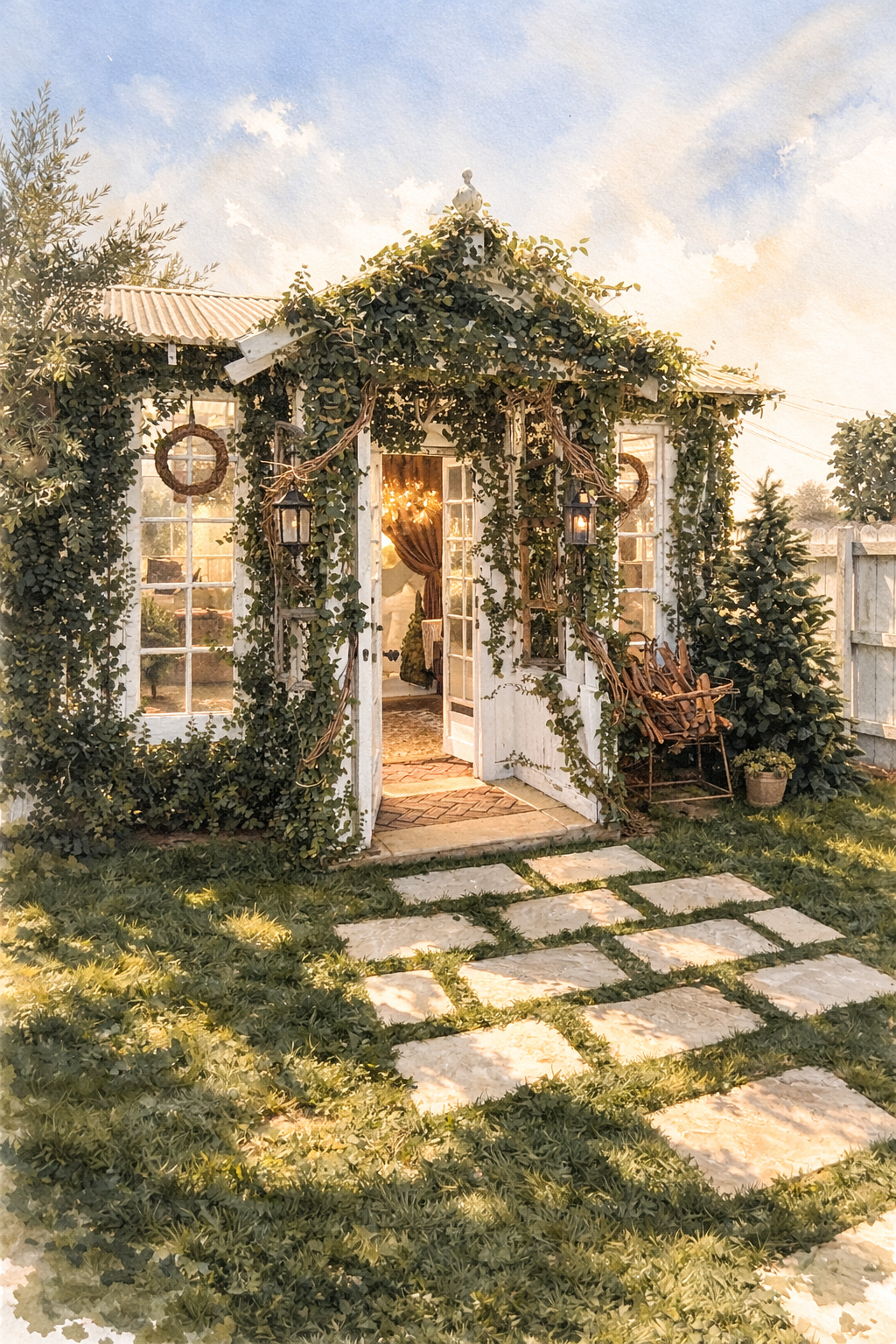 Botanical textures and vintage greenhouse details for photos in Whittier