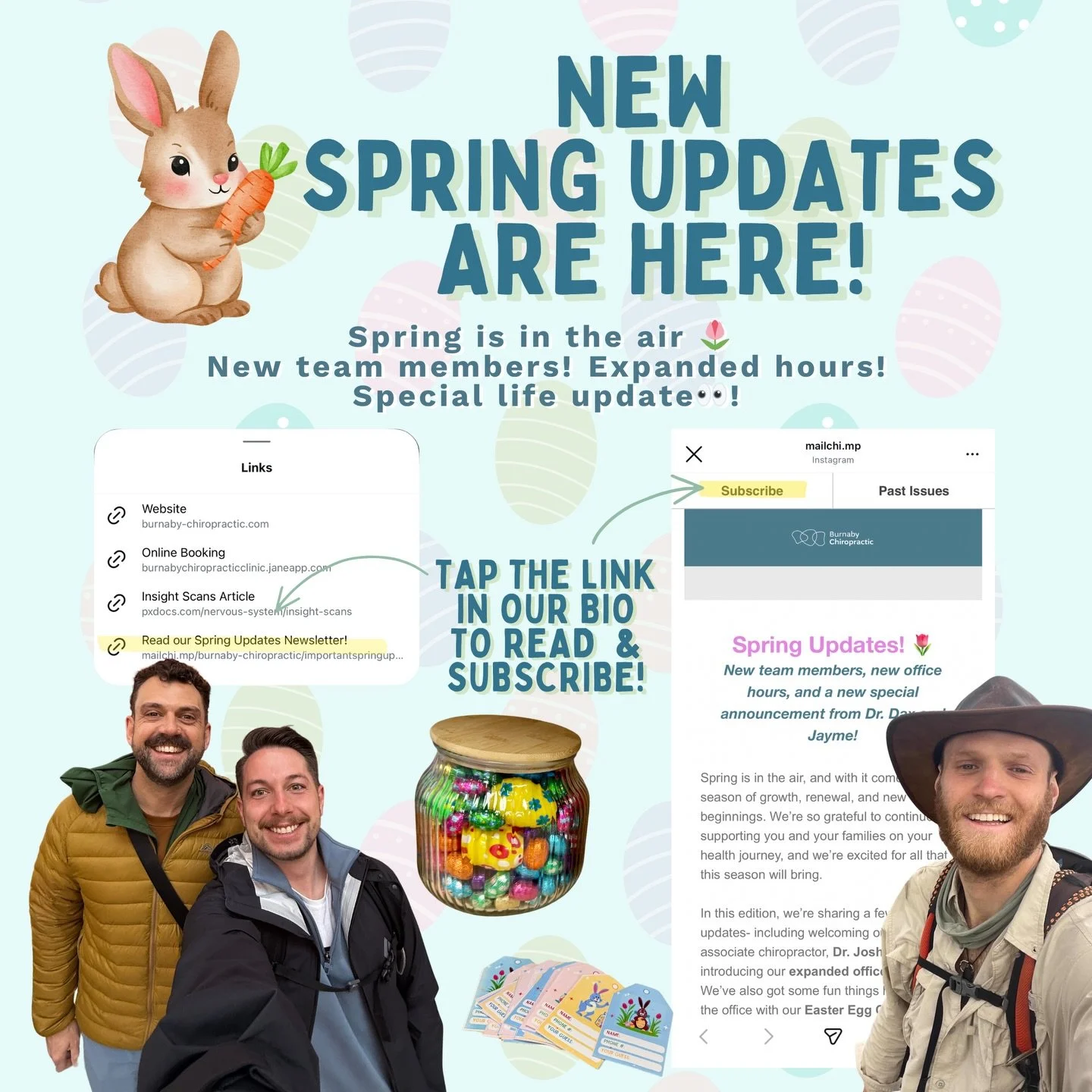 Spring has officially sprung and we&rsquo;ve got SO much to share!

From a very special life update 👀 to new faces in the office, expanded hours, and some fun things happening in the office (hello Easter Egg Contest🐣💚)&hellip; it&rsquo;s been a fu