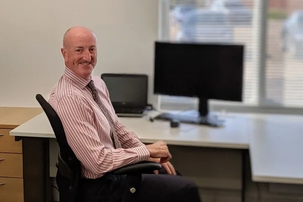 Paul Maslen settles in to his new office at 1, Snetterton Business Hub