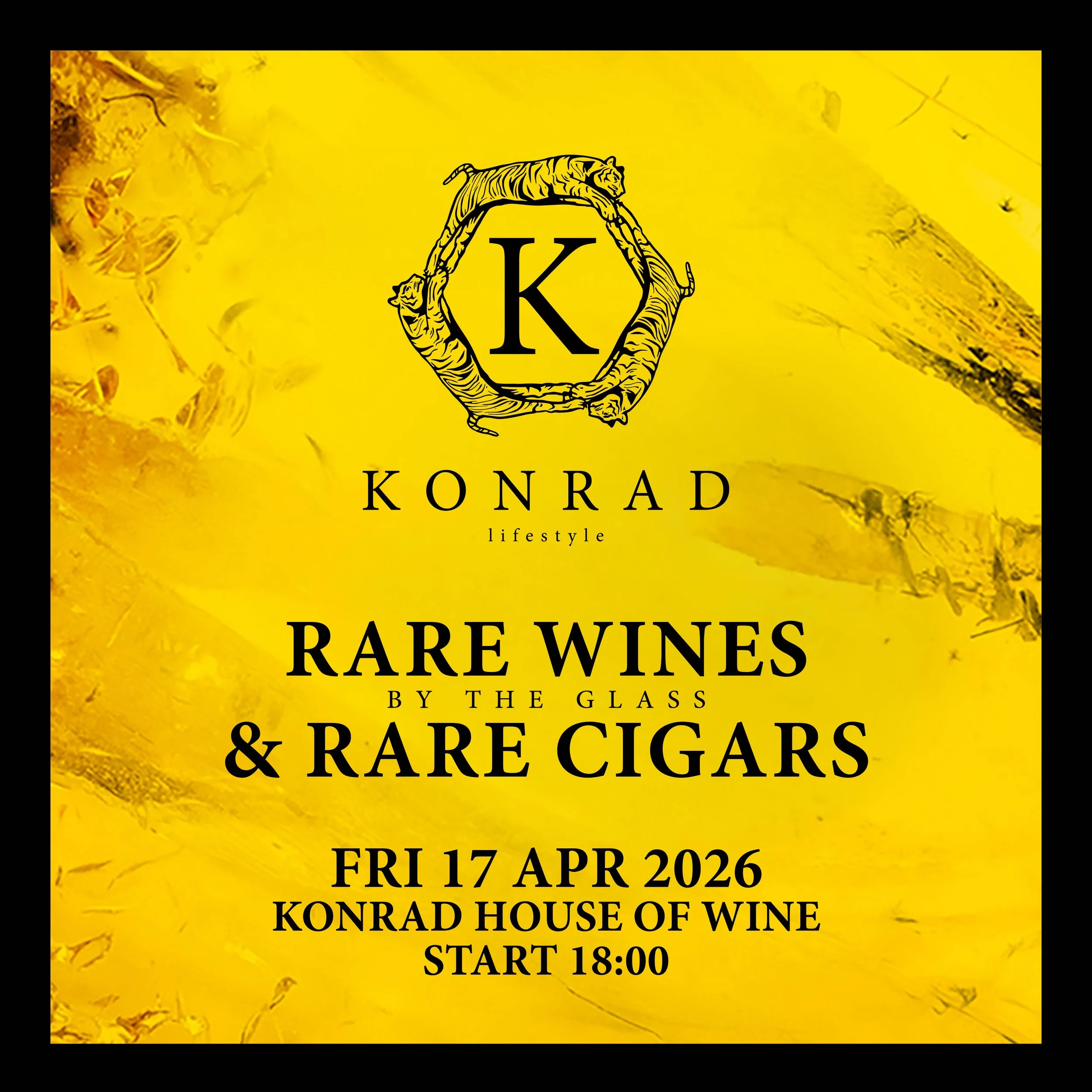 KONRAD Rare Cigar Club –&nbsp;Rare Wines &amp; Rare Cigars "Black Band Edition"–&nbsp;FRI 17.04.2026