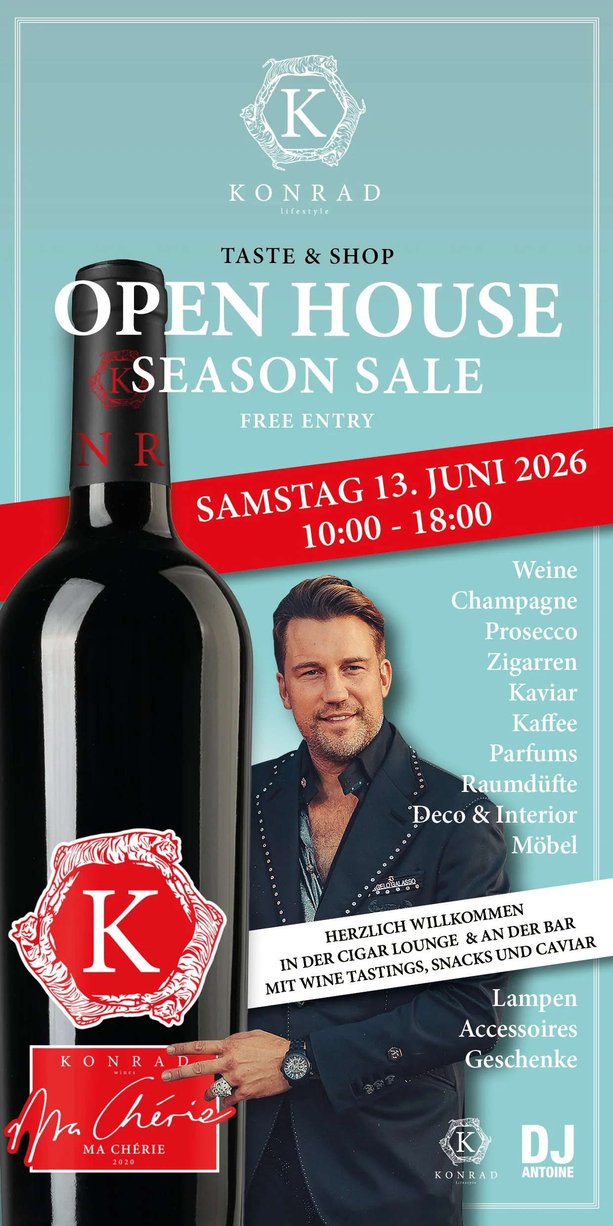 KONRAD PUBLIC OPEN DOORS  TASTE &amp; SHOP –&nbsp;SAT 13.06.2026