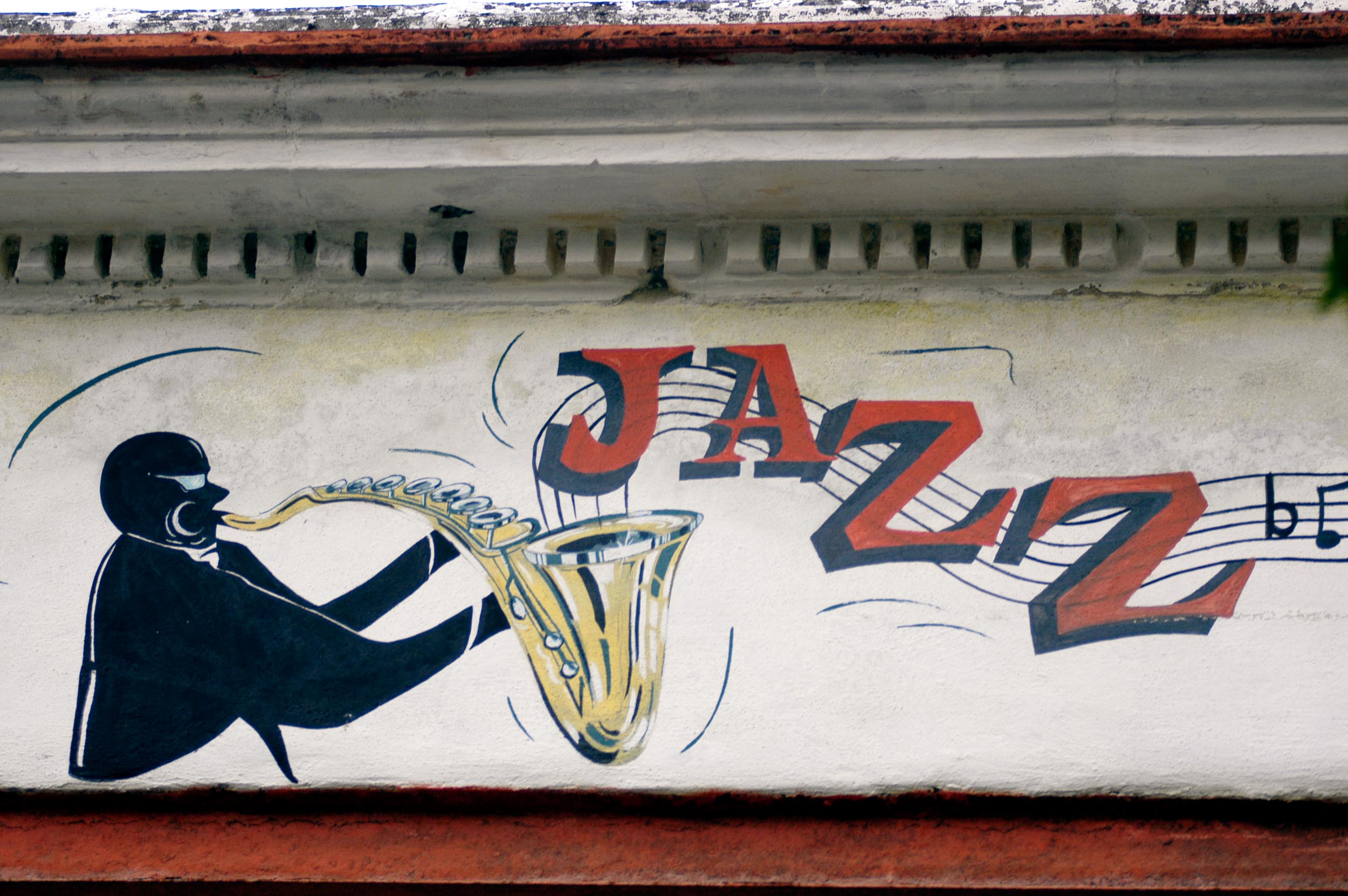 Jazzpainting on the Wall of the House