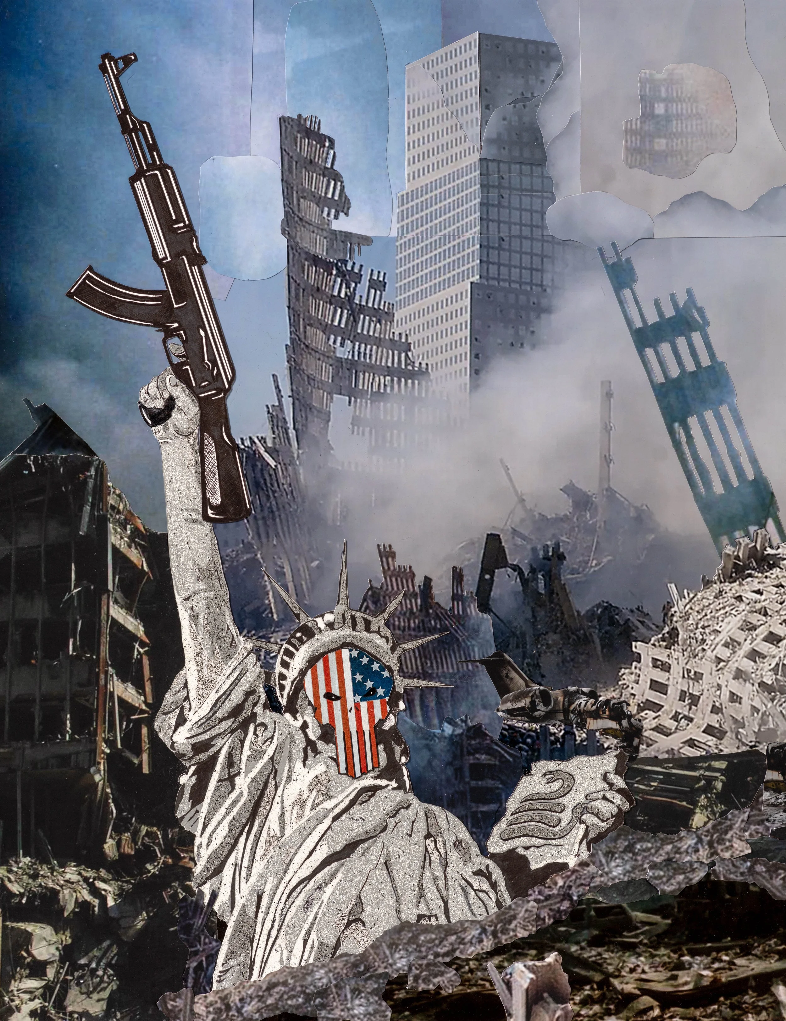   Liberty Once Lost Is Lost Forever,   87cm x 111cm (mixed media collage), 2023  