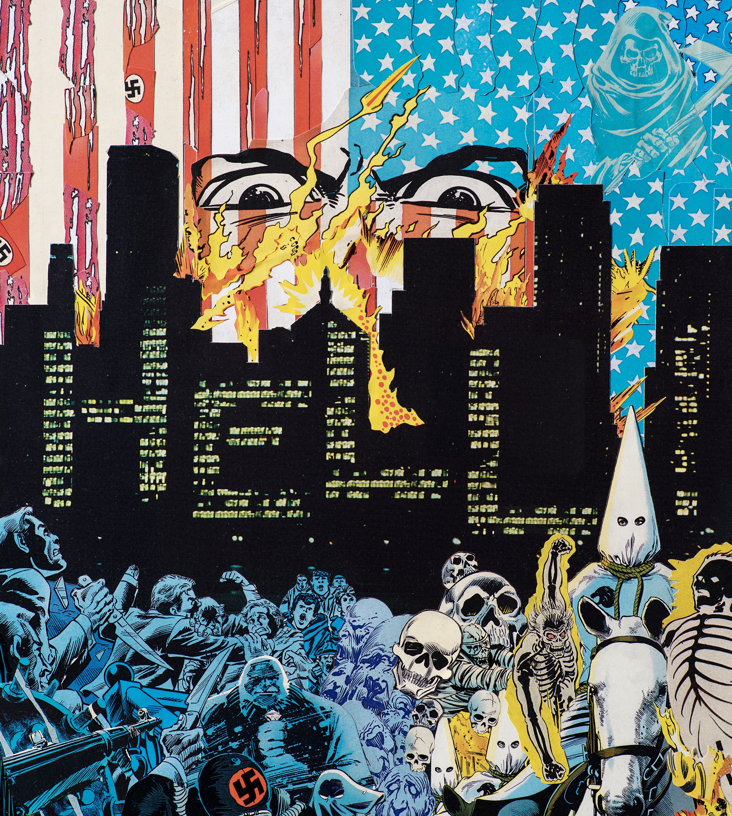   Rebirth of a Nation ,  52cm x 48cm (mixed media collage), 2022  