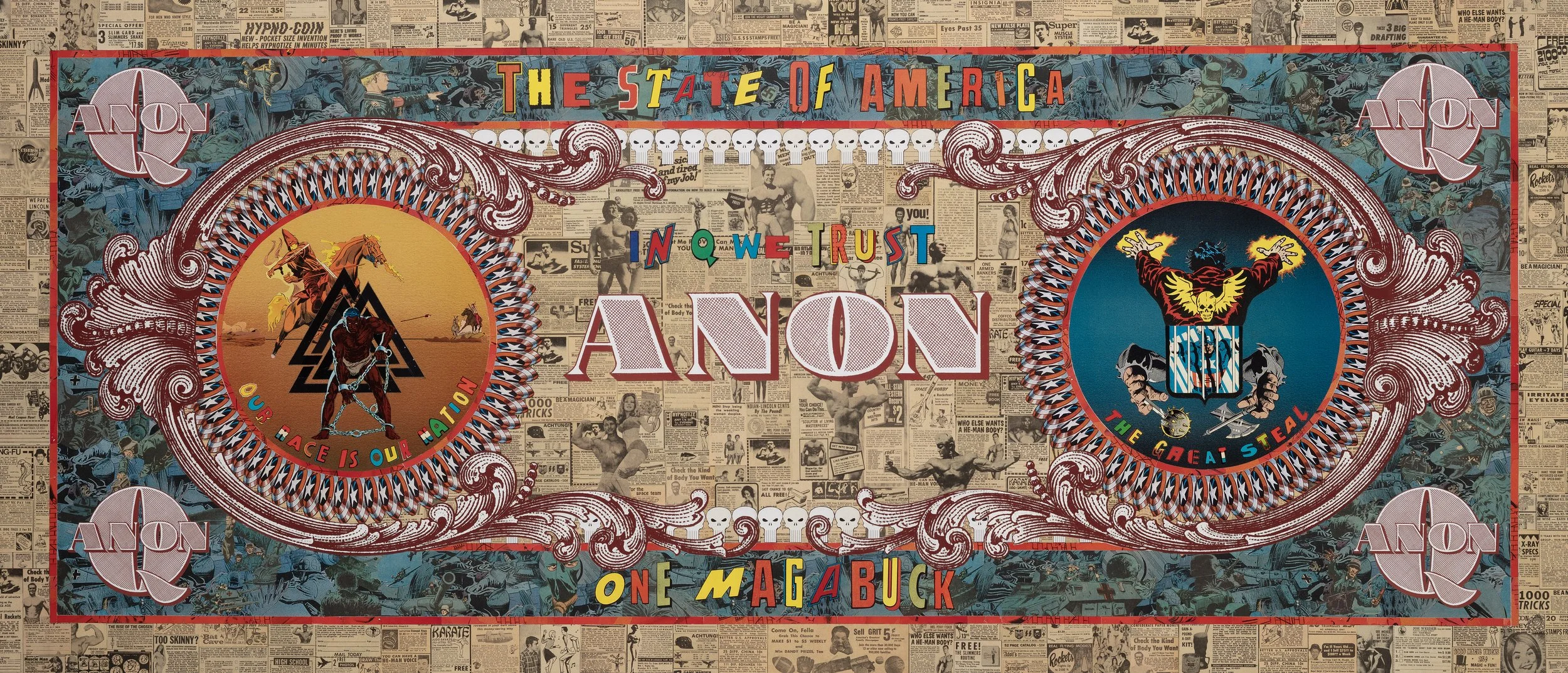   Magabuck ,  80cm x 177cm (mixed media collage), 2023  