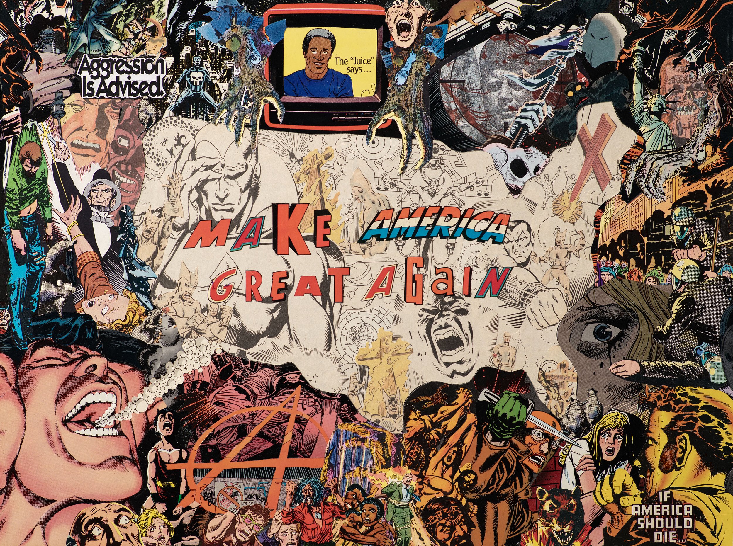   Magaworld ,  61cm x 76cm (mixed media collage), 2023  