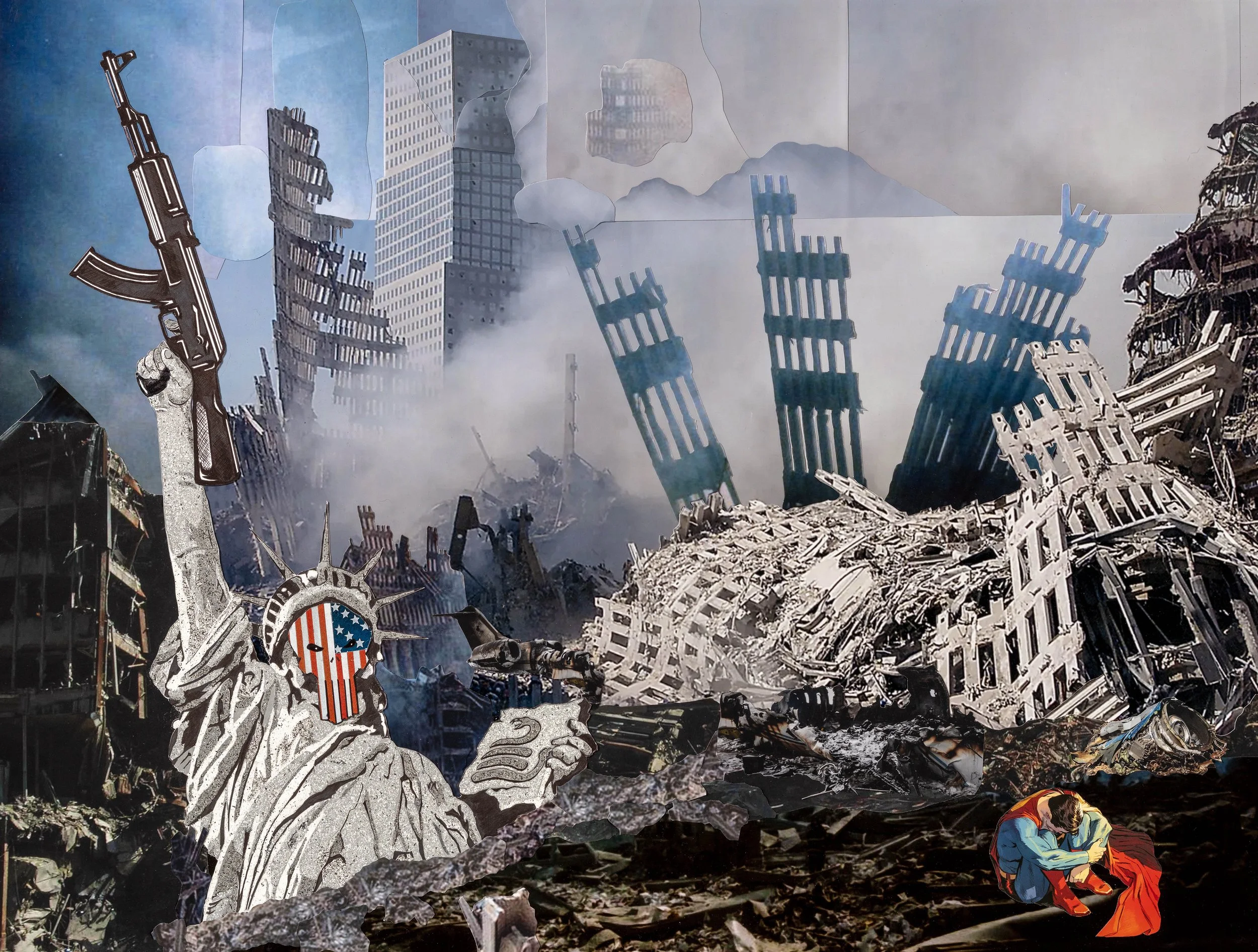   Liberty Once Lost Is Lost Forever,   87cm x 111cm (mixed media collage), 2023  