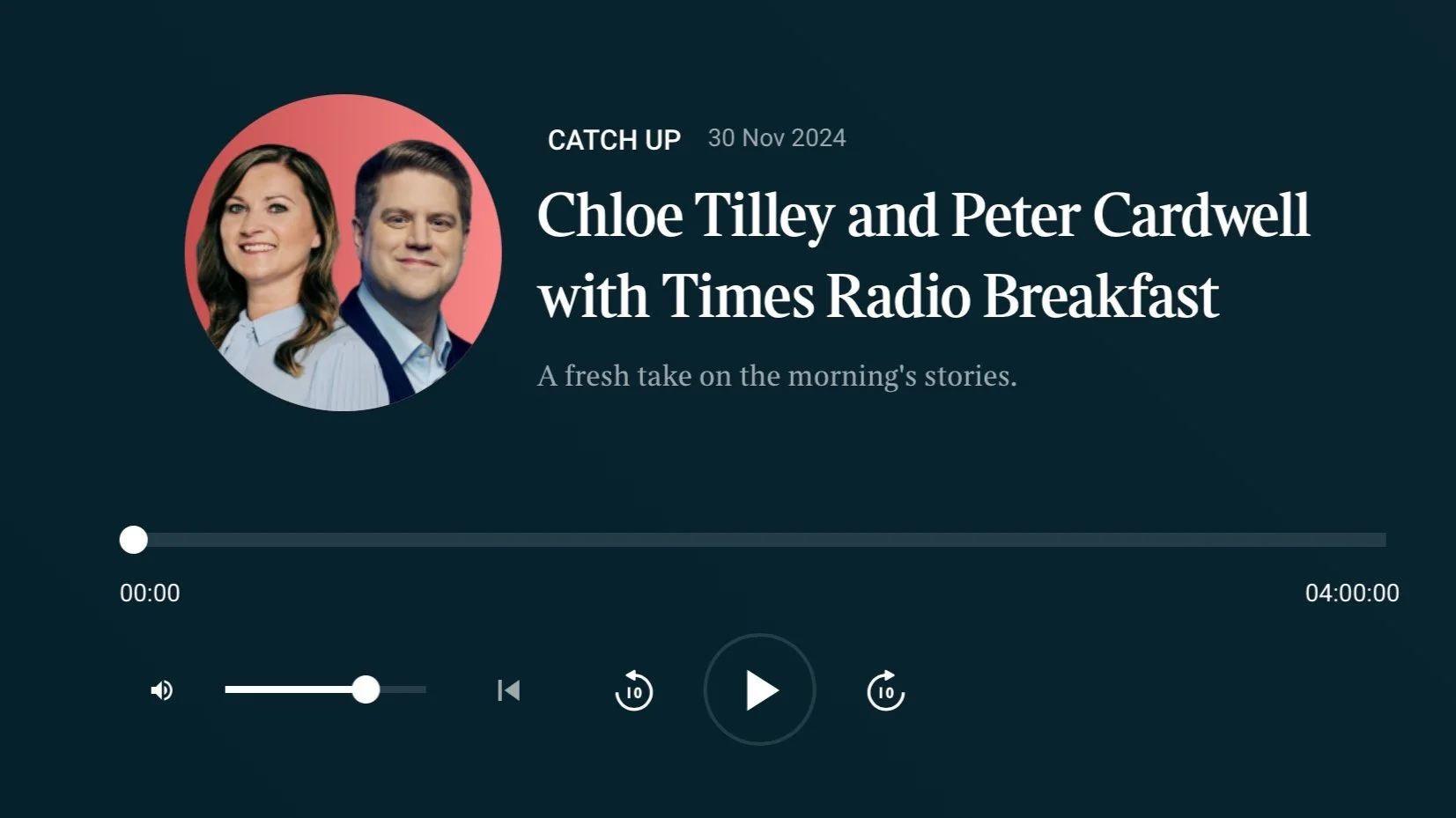 Times Radio Breakfast - Christmas Charity Appeal