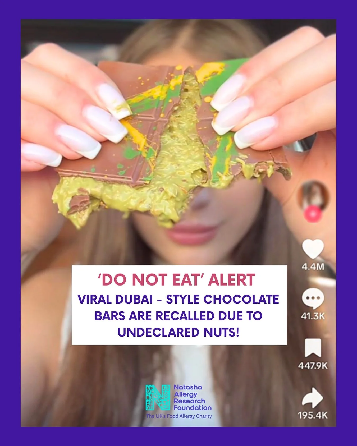 Three popular Dubai-style chocolate bars have been urgently recalled in the UK after being found to contain&nbsp;undeclared peanuts, almonds, cashews, and walnuts - none of which are declared on the packaging.

▶️ Recalled bars:

- Fix It Dubai Kunaf