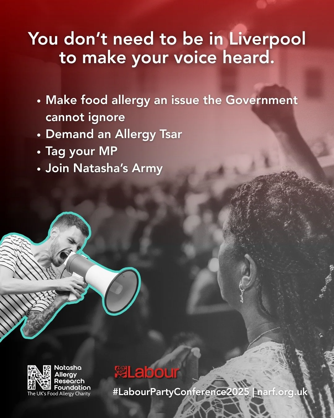 We&rsquo;re in Liverpool at the Labour Party Conference, putting food allergies on the political agenda, including the urgent need for&nbsp;an Allergy Tsar, a national&nbsp;lead in government&nbsp;for the 1 in 3 people in the UK living with allergies