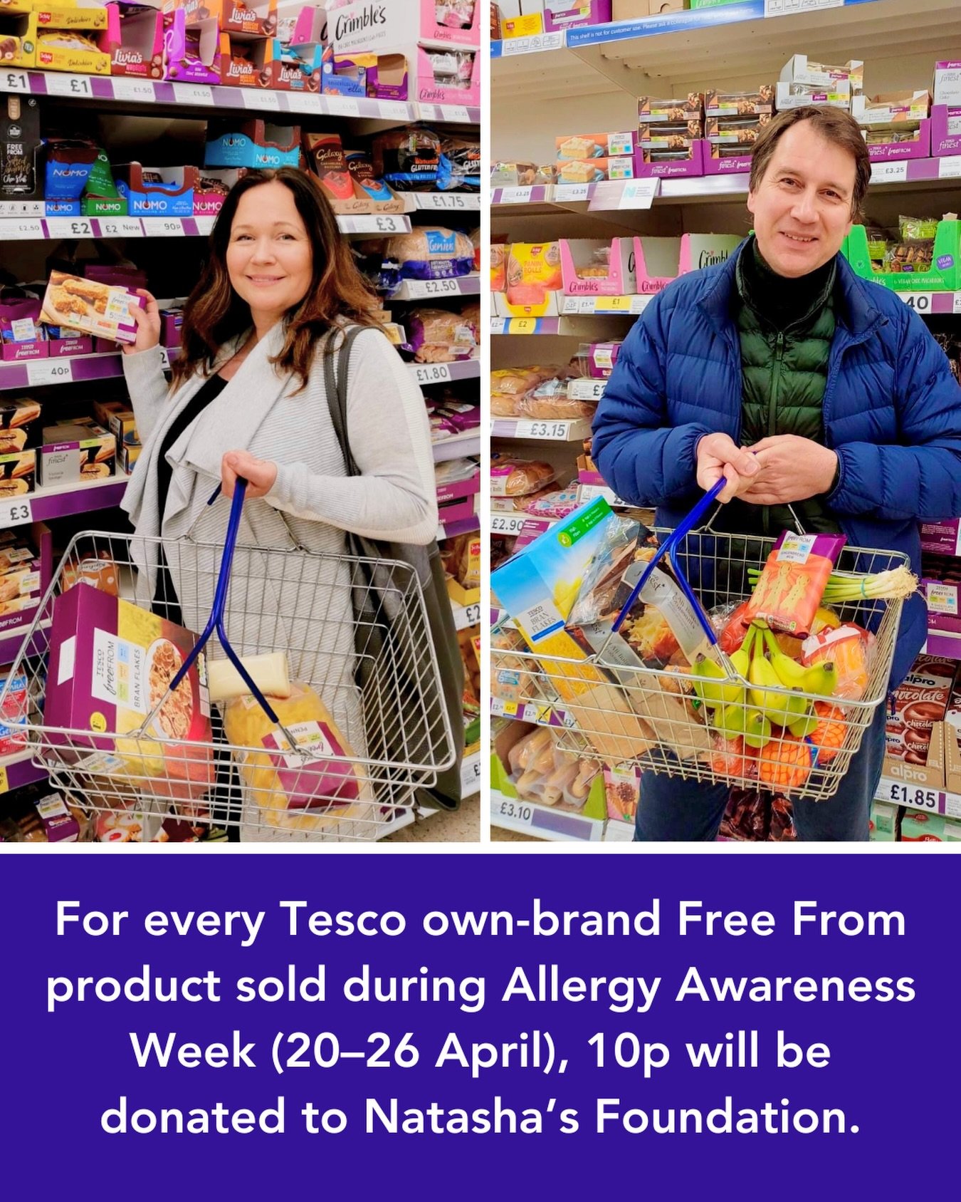 This Allergy Awareness Week (20&ndash;26 April 2026), Tesco is supporting Natasha&rsquo;s Foundation by donating 10p from every Tesco Free From own-brand product sold in stores and online.

We&rsquo;re so grateful that Tesco has been a long-standing 