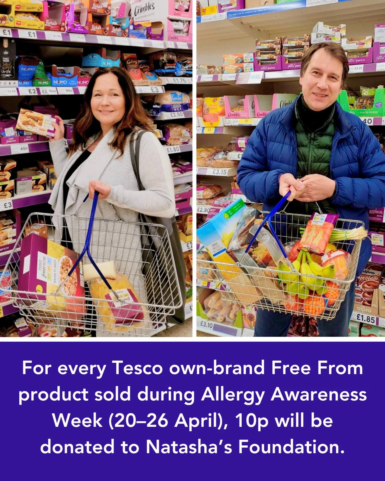 This Allergy Awareness Week (20&ndash;26 April 2026), Tesco is supporting Natasha&rsquo;s Foundation by donating 10p from every Tesco Free From own-brand product sold in stores and online.

We&rsquo;re so grateful that Tesco has been a long-standing 