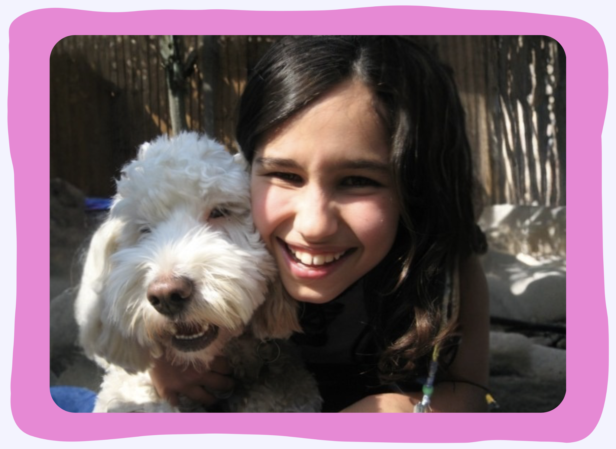 Natasha and her dog, Buddy.