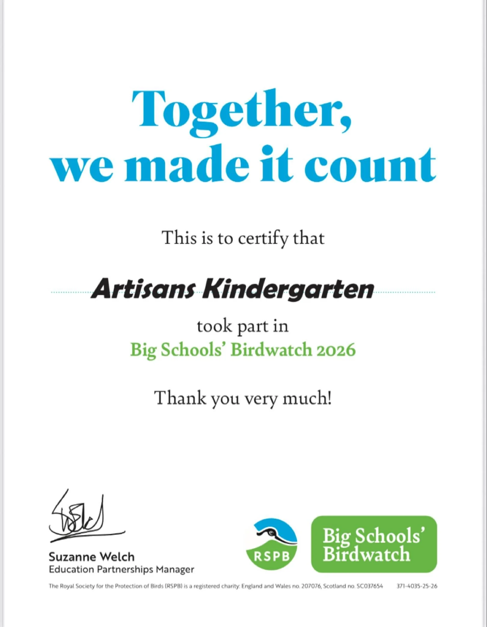 We made a lookout and used binoculars and these are the birds we saw:
Robin
Blackbird 
Chaffinch 
Magpie
Long-tailed tit
Blue tit 
Great tit
Woodpigeon
Carrion crow
Great-spotted woodpecker 
Red kite
Black-headed gull
.
#rspbbiggardenbirdwatch #early