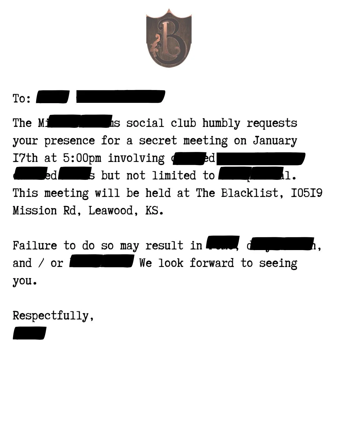 You're Invited to the Grand Opening of The Blacklist