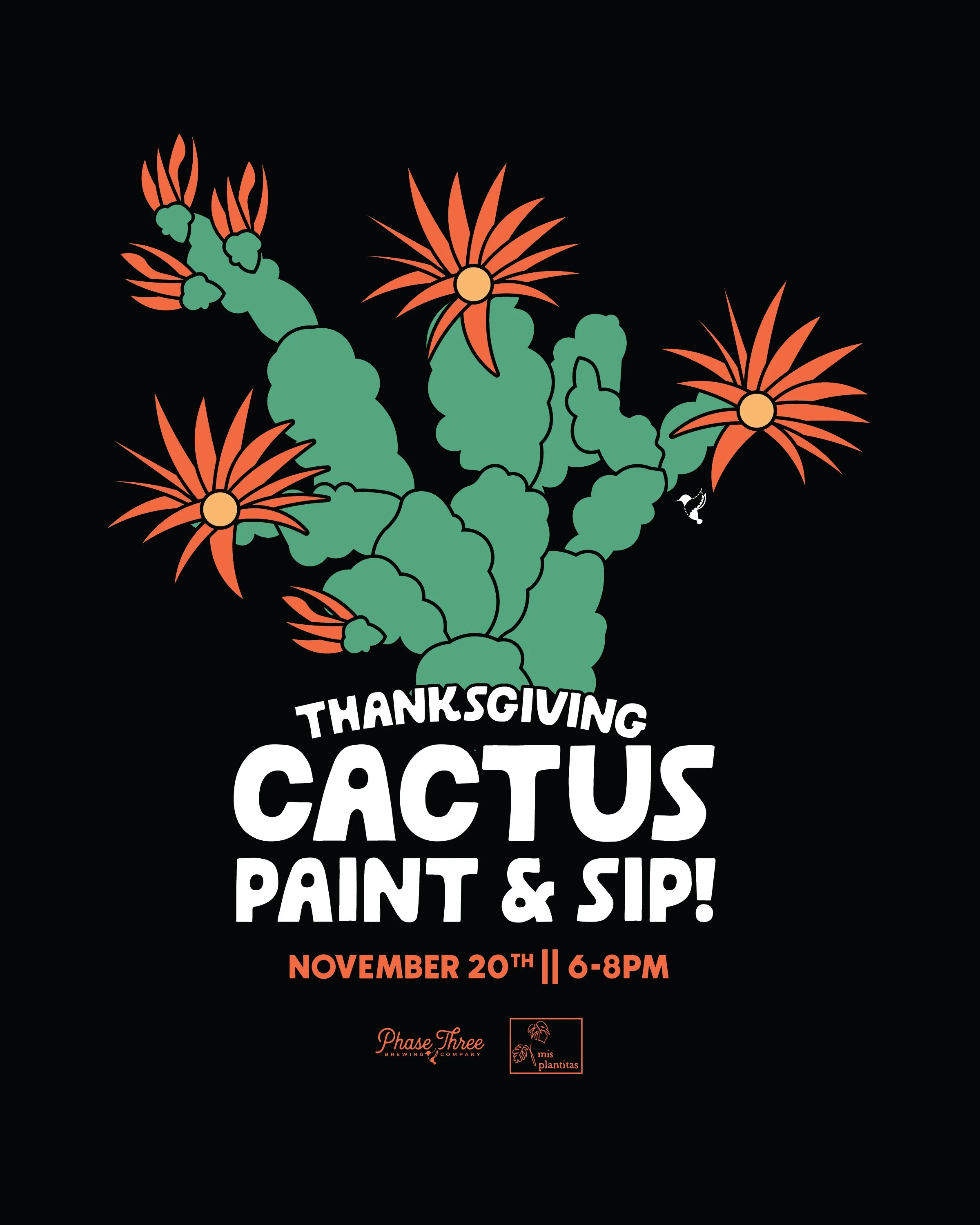 Thanksgiving Cactus Paint &amp; Sip