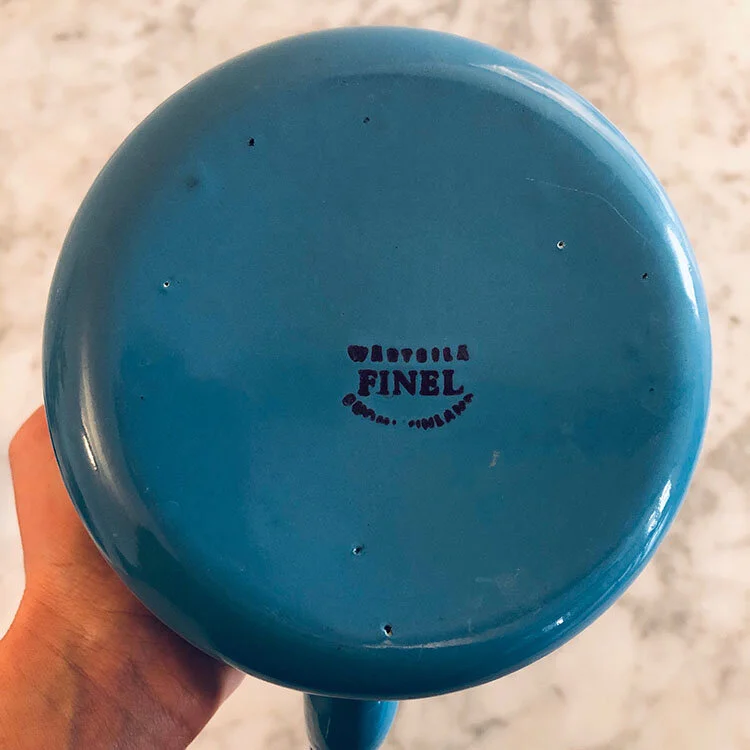 VINTAGE FINEL ENAMEL TEAPOT, LOMISO