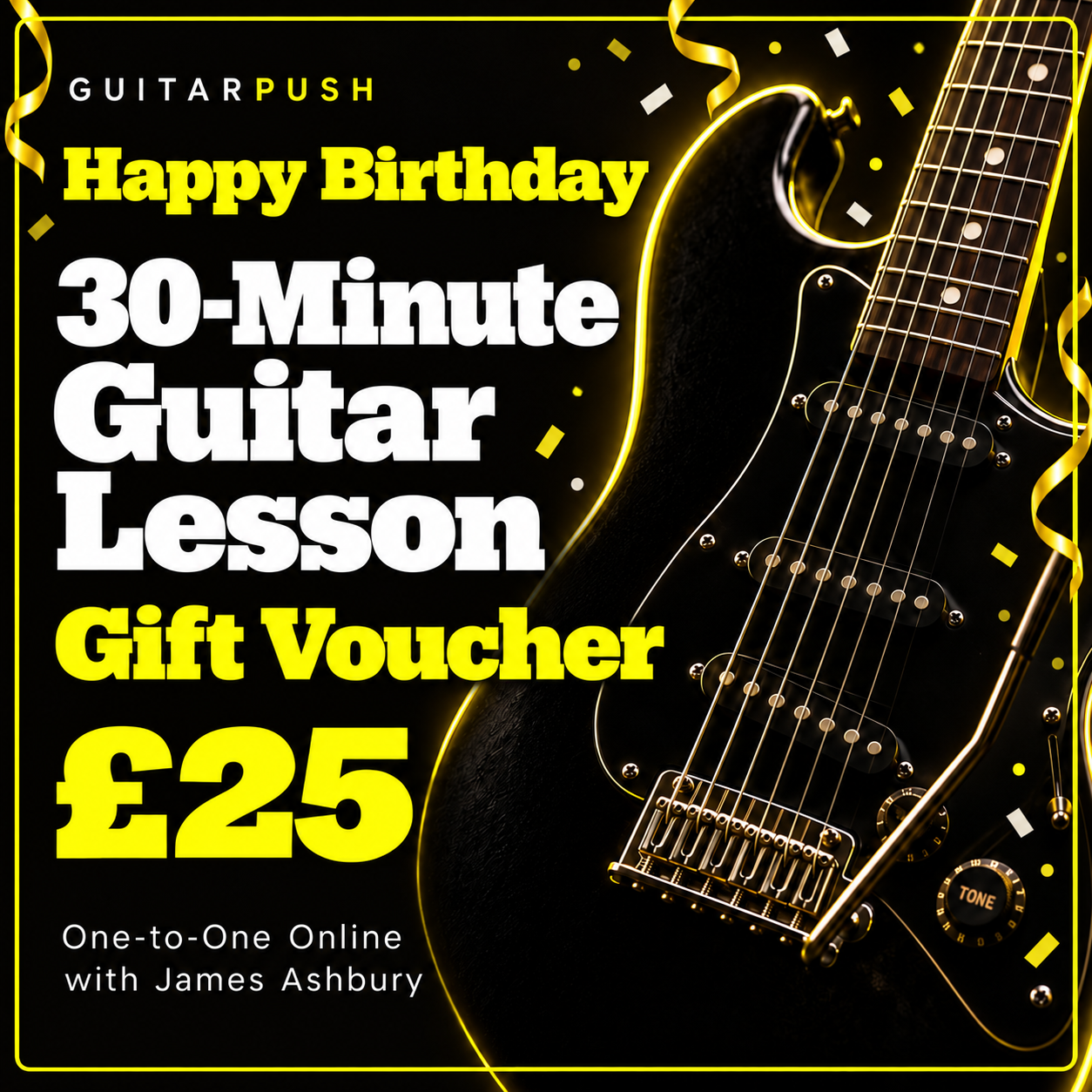 Birthday Guitar Lesson Gift Voucher