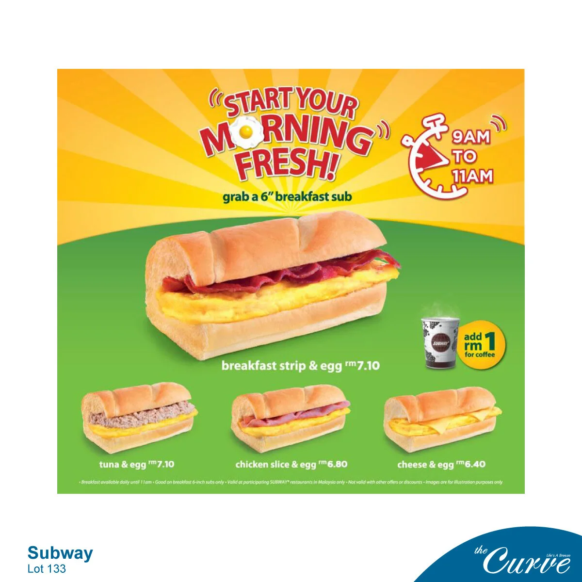 Start Your Morning Fresh With Subway The Curve