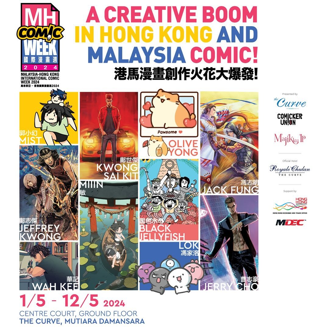 IT&rsquo;S TODAY! 

The FIRST EVER Malaysia-Hong Kong International Comic Week 2024 is coming to town!

This is your chance to dive into a world of amazing comics, art, and workshops from both Malaysia and Hong Kong. Meet your favorite creators, disc