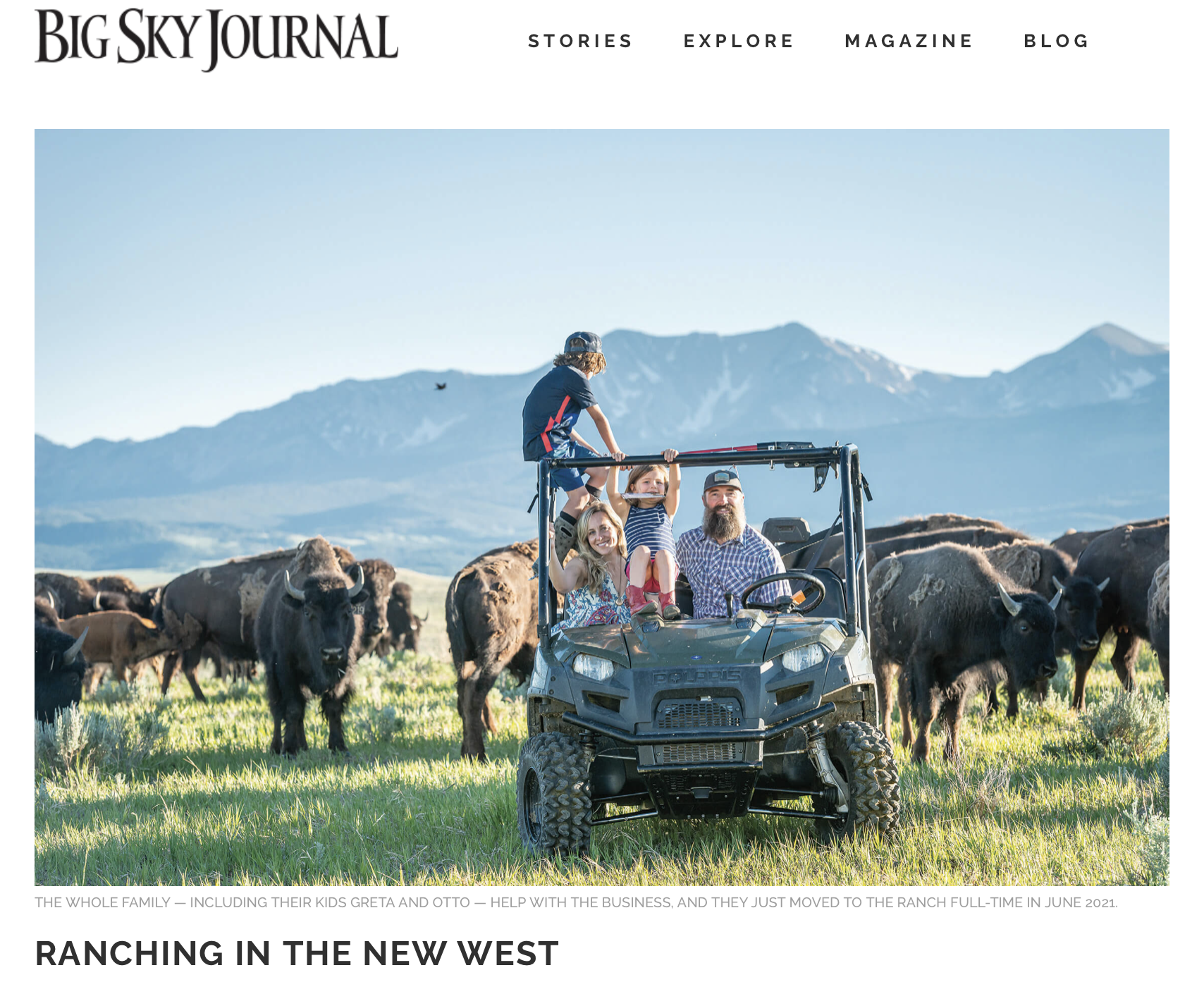 Feature Article in Big Sky Journal