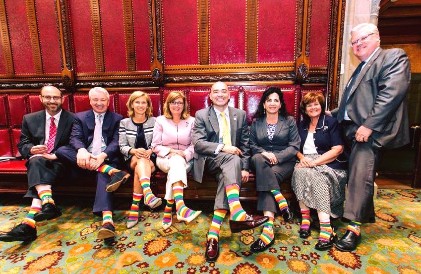 NY Assembly wearing their socks