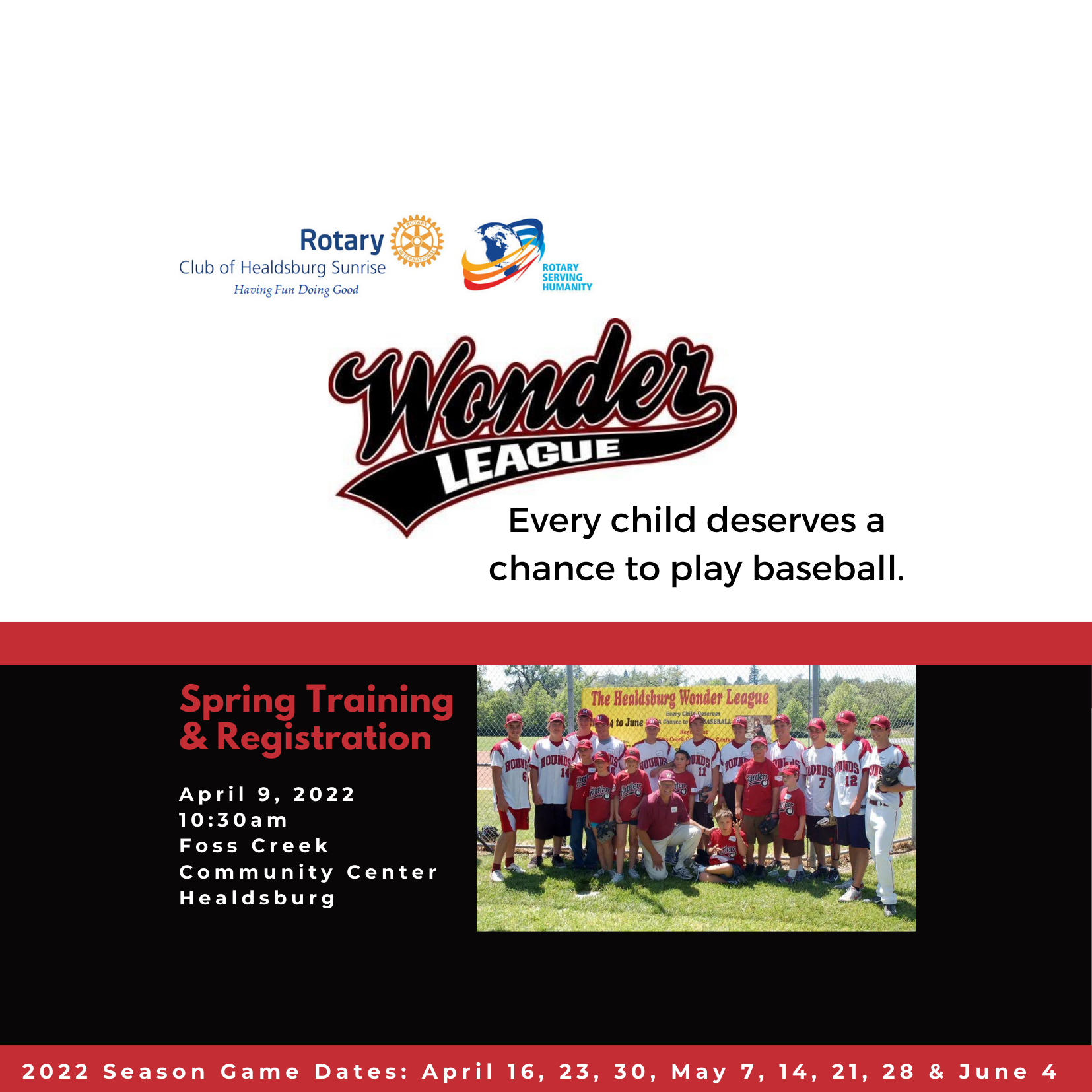 Rotary Club of Healdsburg Sunrise - Wonder League
