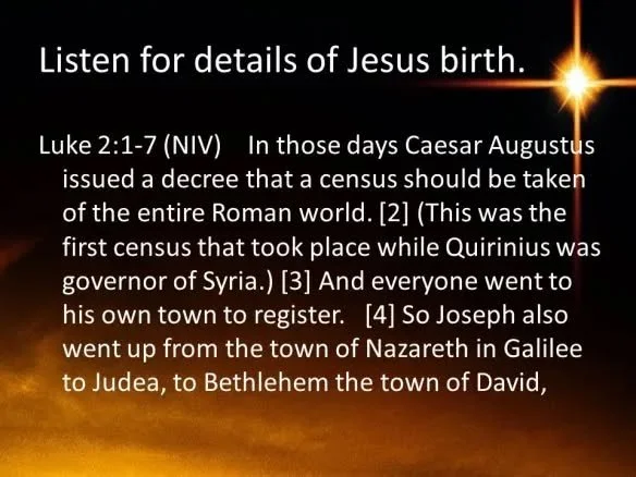 TODAY'S WORD...The story of Christmas...