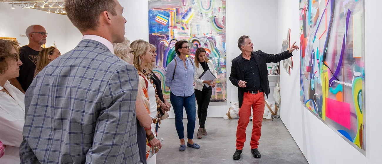 Agustina Mistretta and Thomas Jaeckel of 532 Gallery Thomas Jaeckel with an Art Aspen VIP Tour hosted by Richard Mille and Galerie Magazine