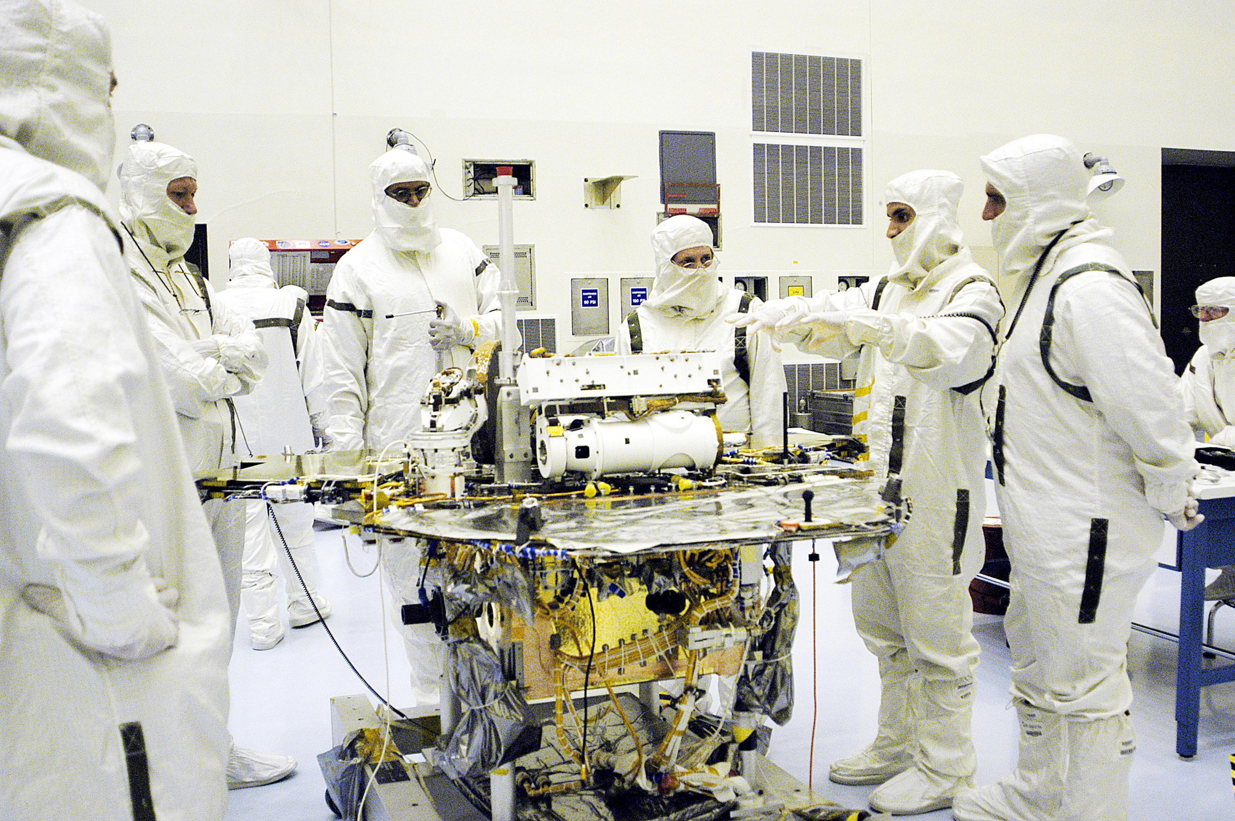 Image credit: NASA; Pictured, left to right: Richard Rawls, James Pearson, Rick Theis, Kobie Boykins, and Vazrik Gharakanian, and Gary Bruner