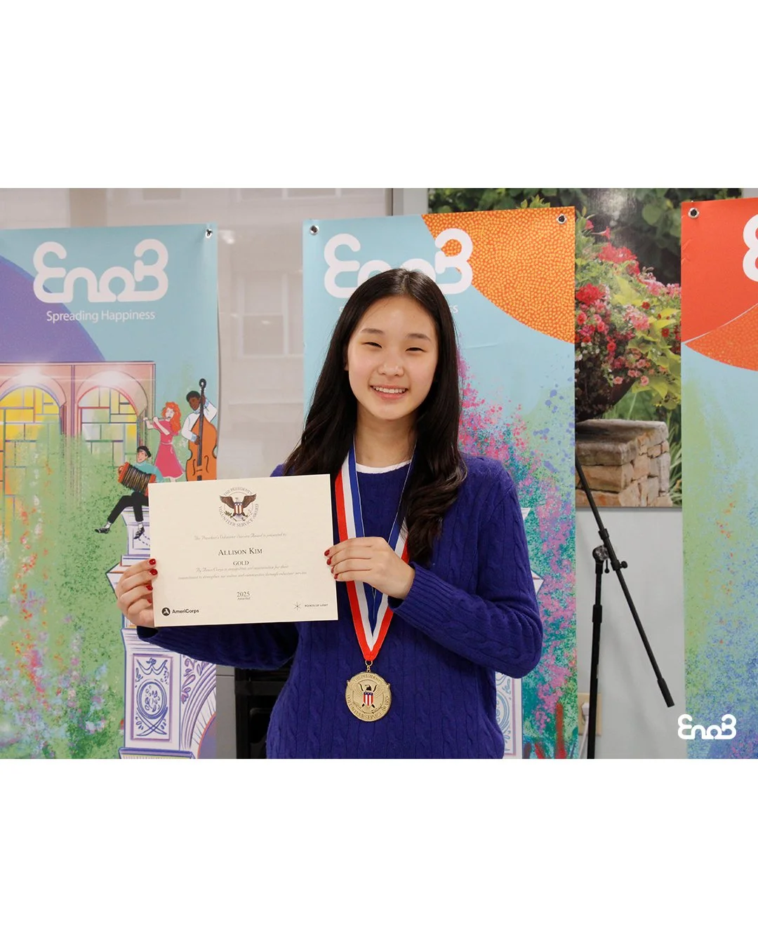 [EnoB NY Presidential Volunteer Service Award Ceremony 2025.10.13 @ Upper East Side Nursing and Rehabilitation Center]

On October 13, EnoB held a special ceremony honoring Allison Kim with the Gold President&rsquo;s Volunteer Service Award, recogniz
