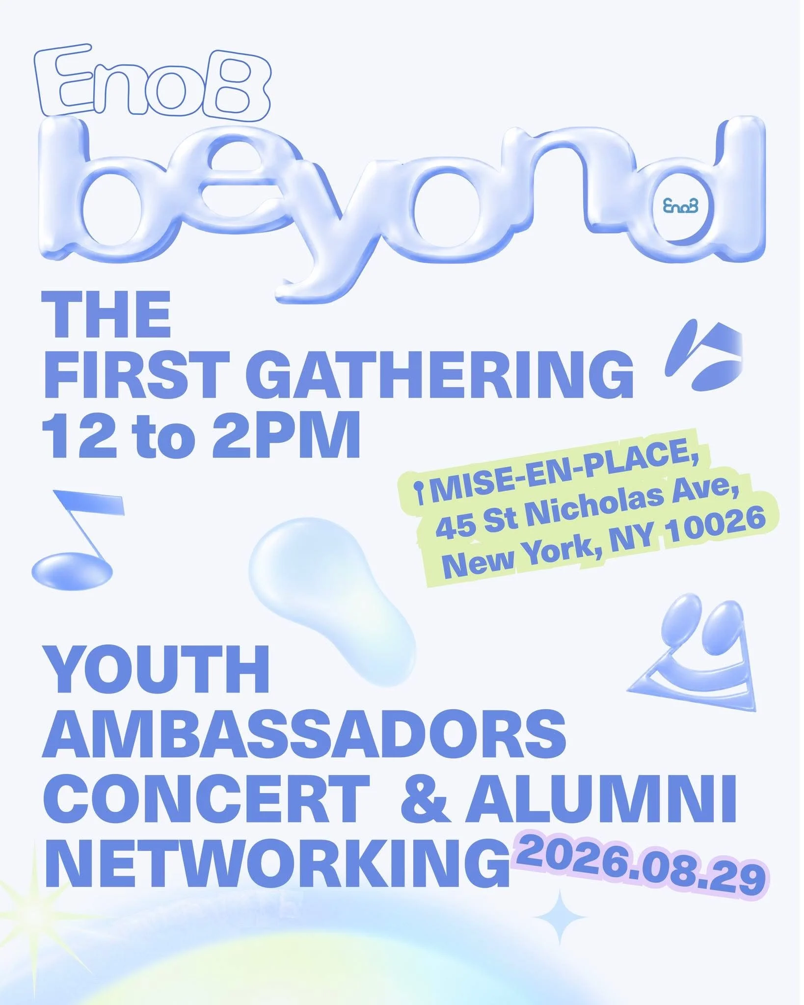 🌟 Connecting Generations: EnoB Beyond: The First Gathering 🌟

We are excited to invite former and current interns, volunteers, musicians, and Youth Ambassadors to &ldquo;EnoB Beyond: The First Gathering&rdquo;!

EnoB Beyond is our new alumni networ
