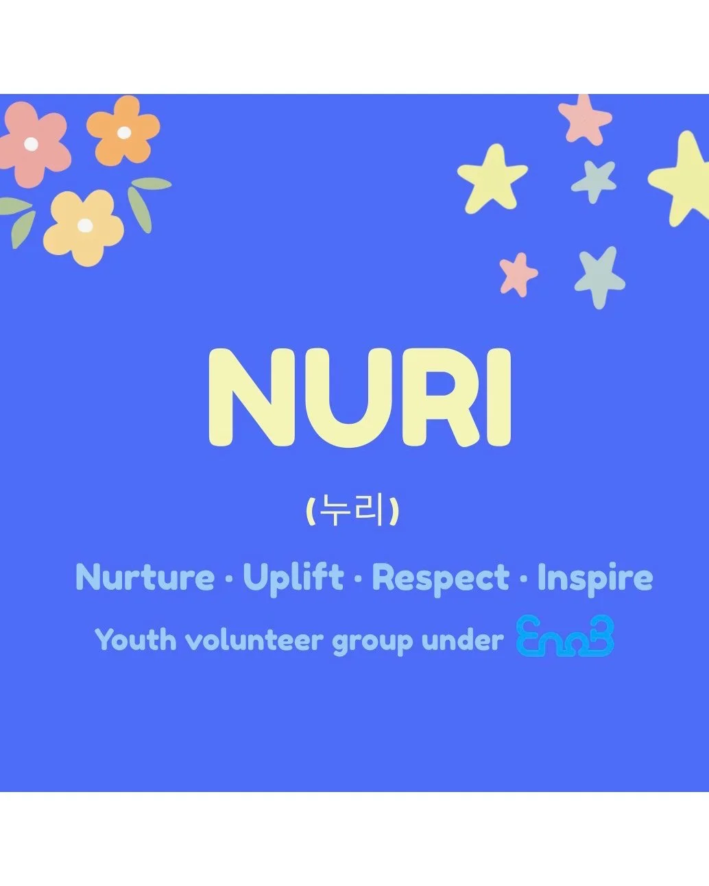 💙 Meet NURI | A Youth-Led Volunteer Group in Partnership with EnoB 

We&rsquo;re excited to introduce NURI, a youth-led volunteer group founded and led by Allison Kim (@allisonkim__) in partnership with EnoB!

NURI brings teens together to give back