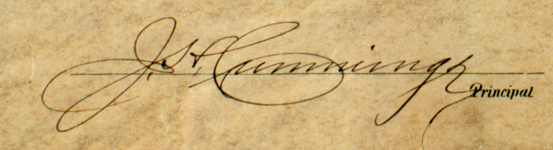 Principal Cumming's signature from another student's diploma