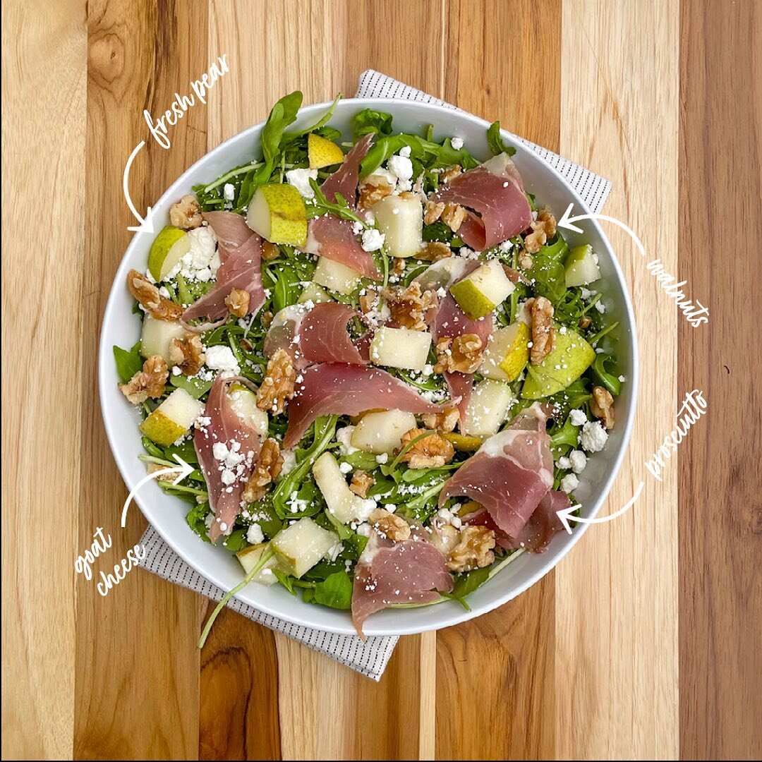 A Fall Favorite is Back!

Our Goat Cheese &amp; Pear Salad is the perfect way to enjoy fall produce while it's here! Fresh pear, thinly sliced prosciutto, walnuts, crumbled goat cheese, arugula and honey drizzle. Served with dijon vinaigrette.

PS: W