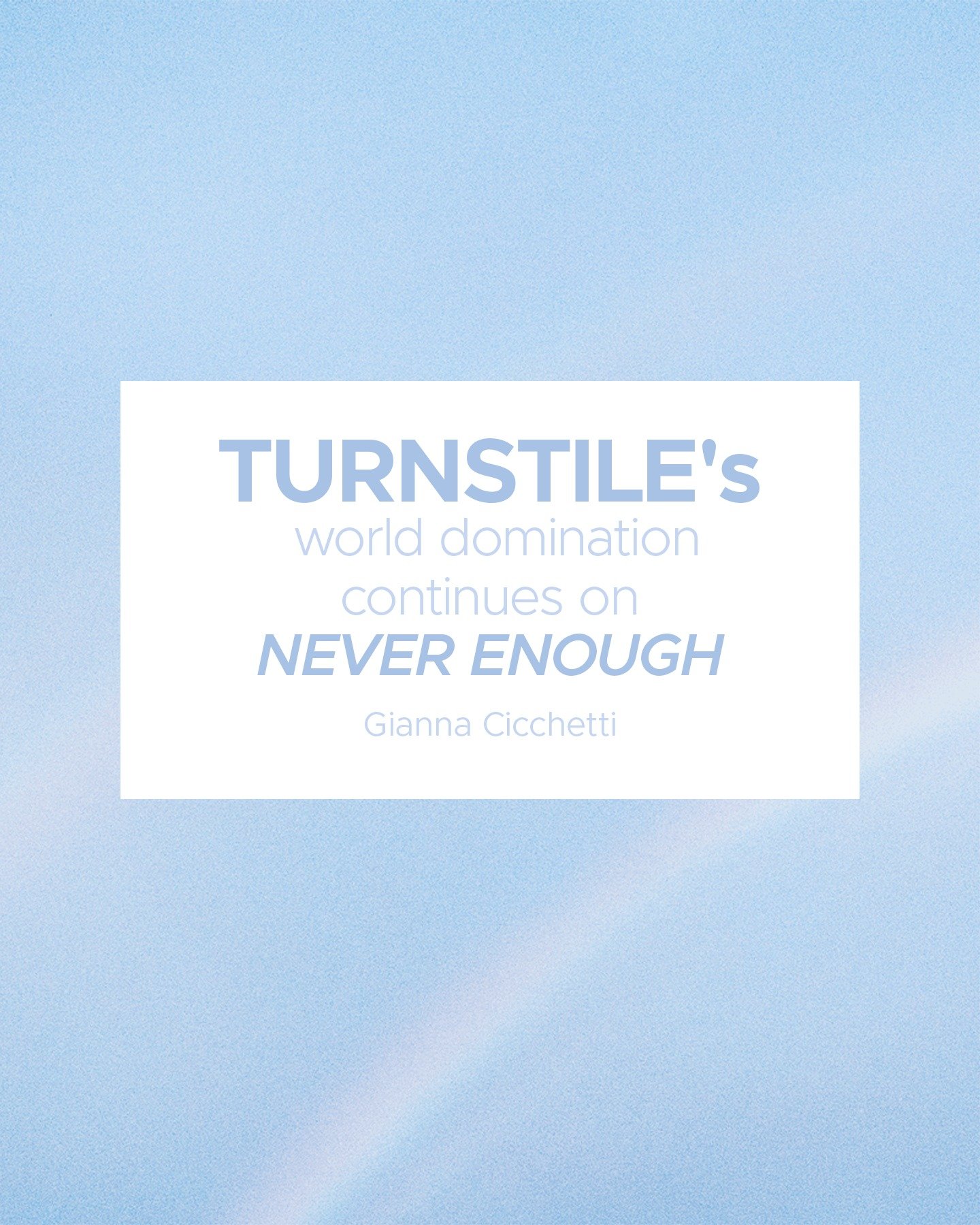 manifesting a @turnstileluvconnection cover in the future to go along with their phenomenal new record 🤞 read @giannacicch's thoughts on the album now!