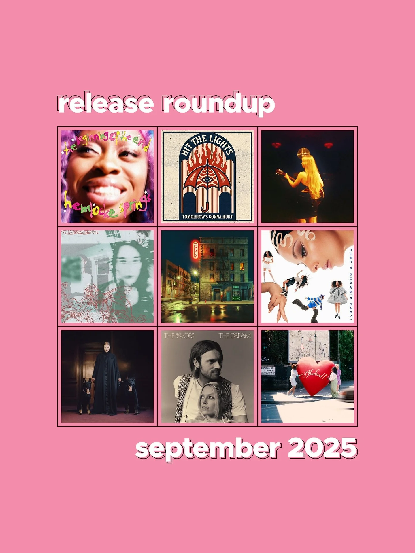 we&rsquo;re NOT OK (😉) because september is over, which means we have a new release roundup to share!! find this playlist and more on our spotify now!!