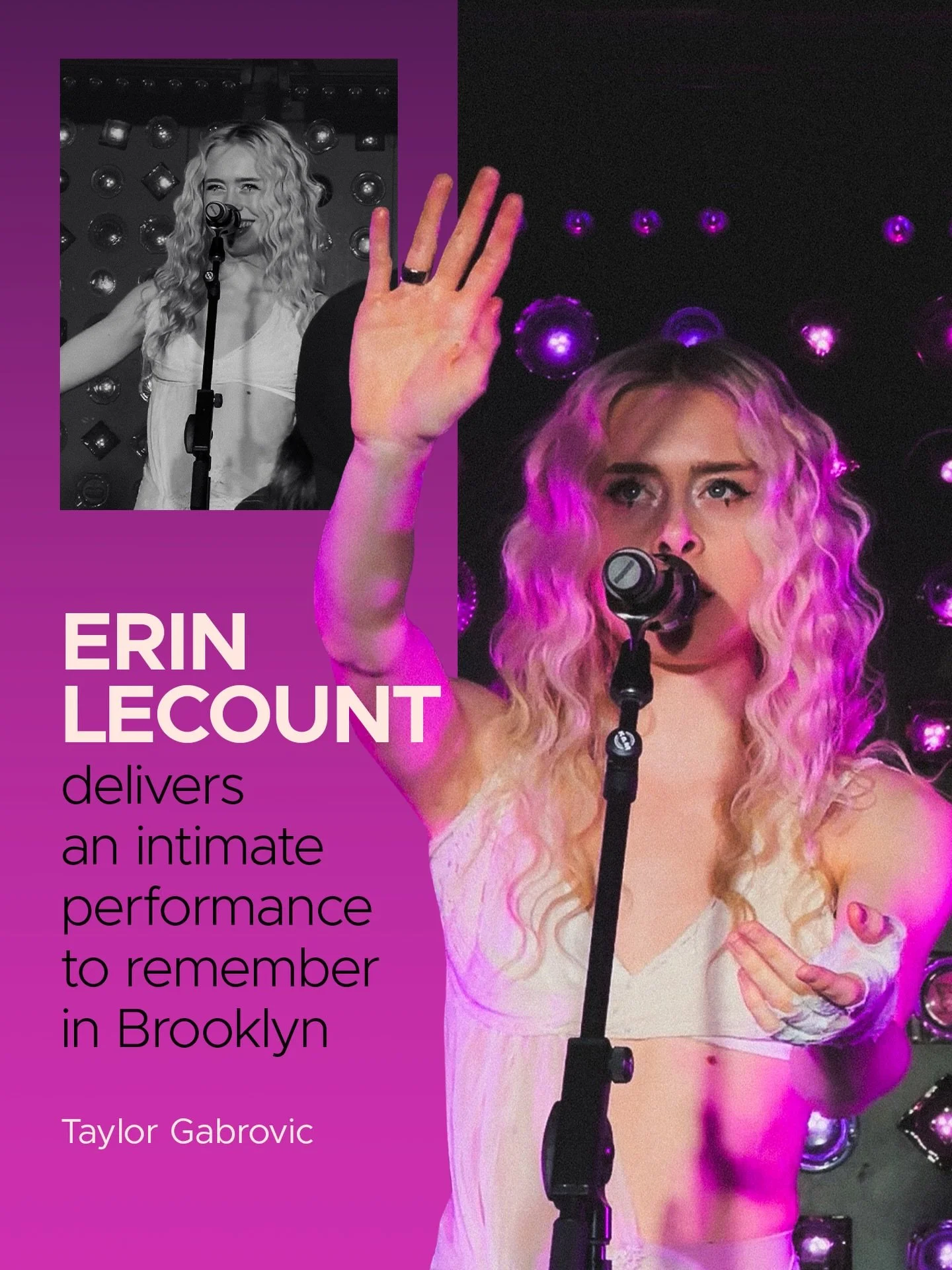 counting down the hours until the new @erinlecount ep drops ⏳ check out @tuneswithtay&rsquo;s review of her recent brooklyn show on our site now!